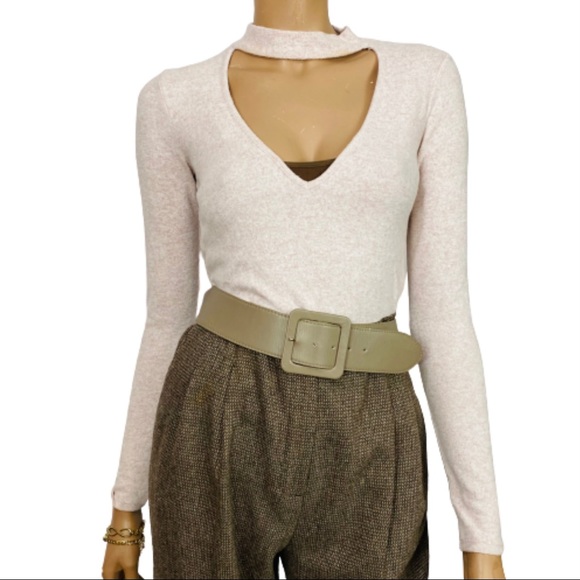 Forever 21 Tops - Forever 21 Choker Neck Soft Knit Top in Pink